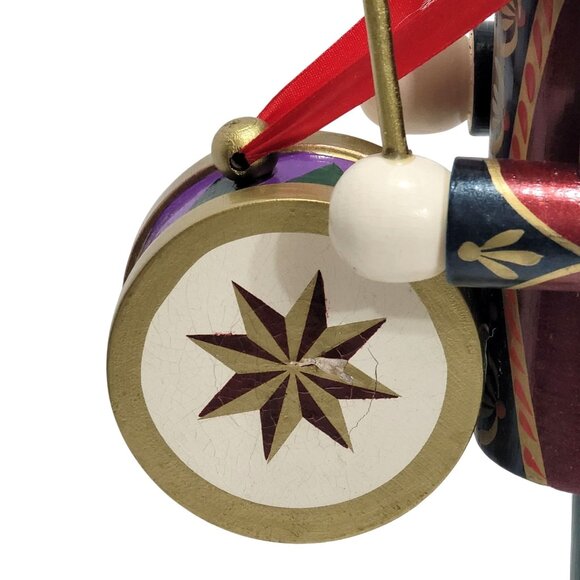 Wooden Drummer Nutcracker Soldier Figurine 18" Hand-Painted Christmas Decor Gold - Picture 7 of 10